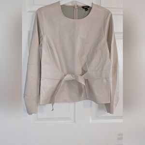 Faux Leather Top w/ attached belt *Brand New Zips in the back